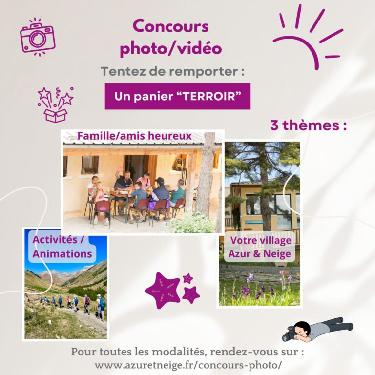 Règlement du concours photo/vidéo à Azur et Neige à Montclar